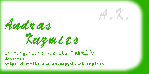 andras kuzmits business card